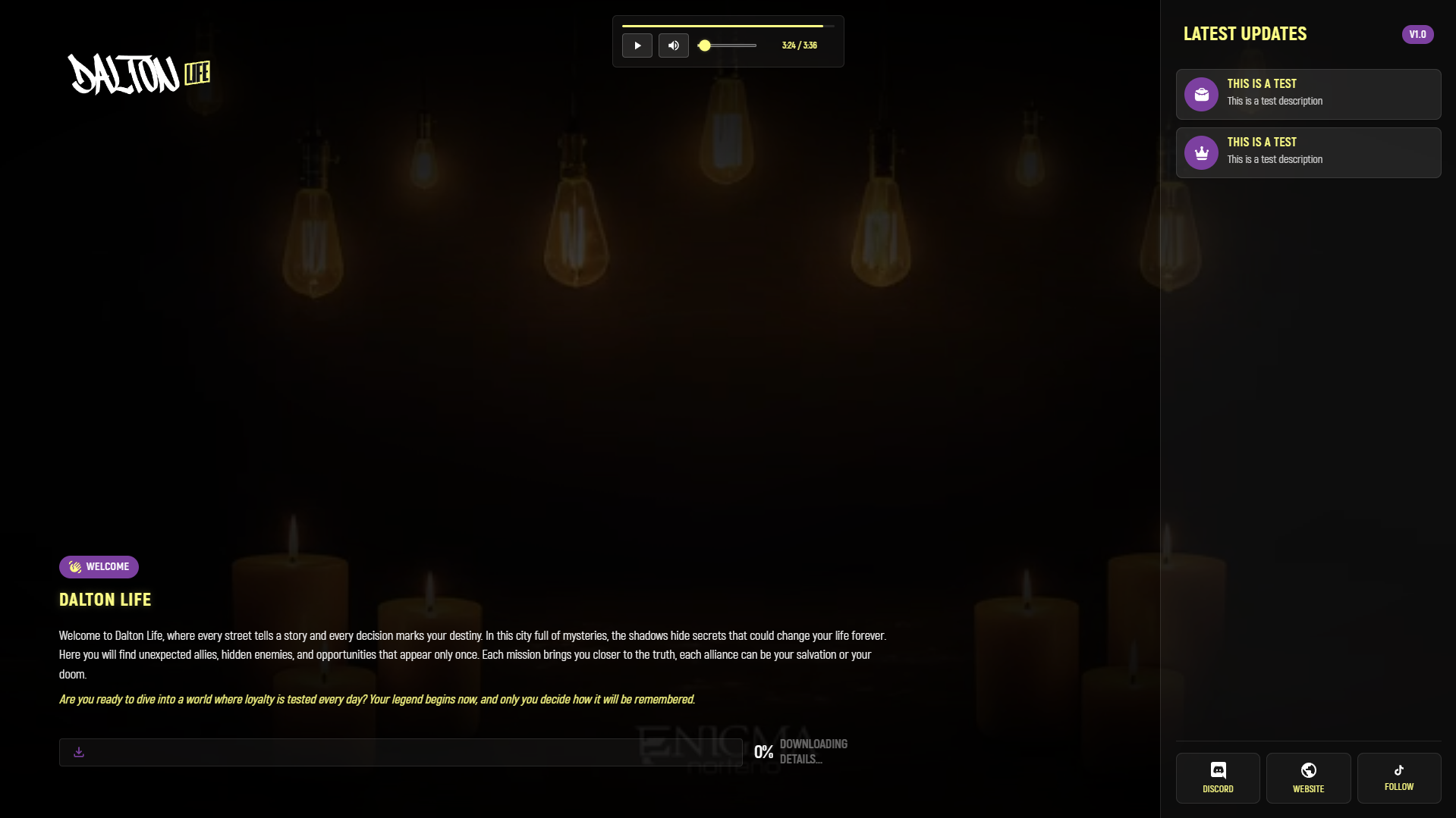 Ejemplo de la UI en modo video