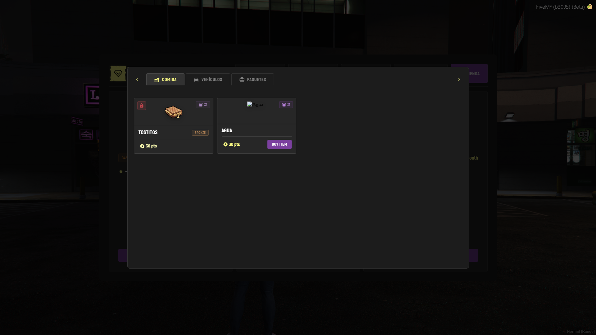 Ejemplo de la tienda VIP de artículos